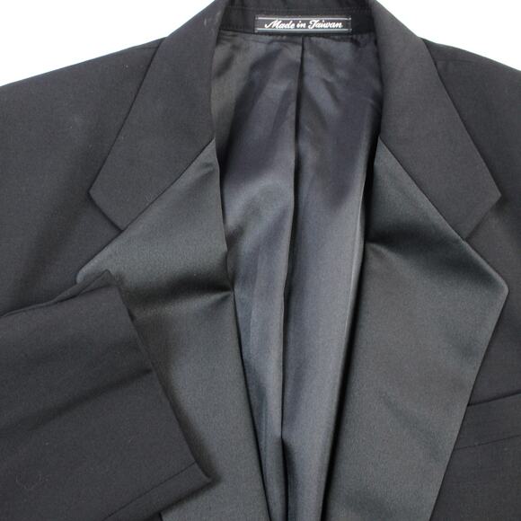 Cricketeer Mens 39L Long Dinner Jacket Blazer Satin Lapel Black 100% Wool - Picture 5 of 10
